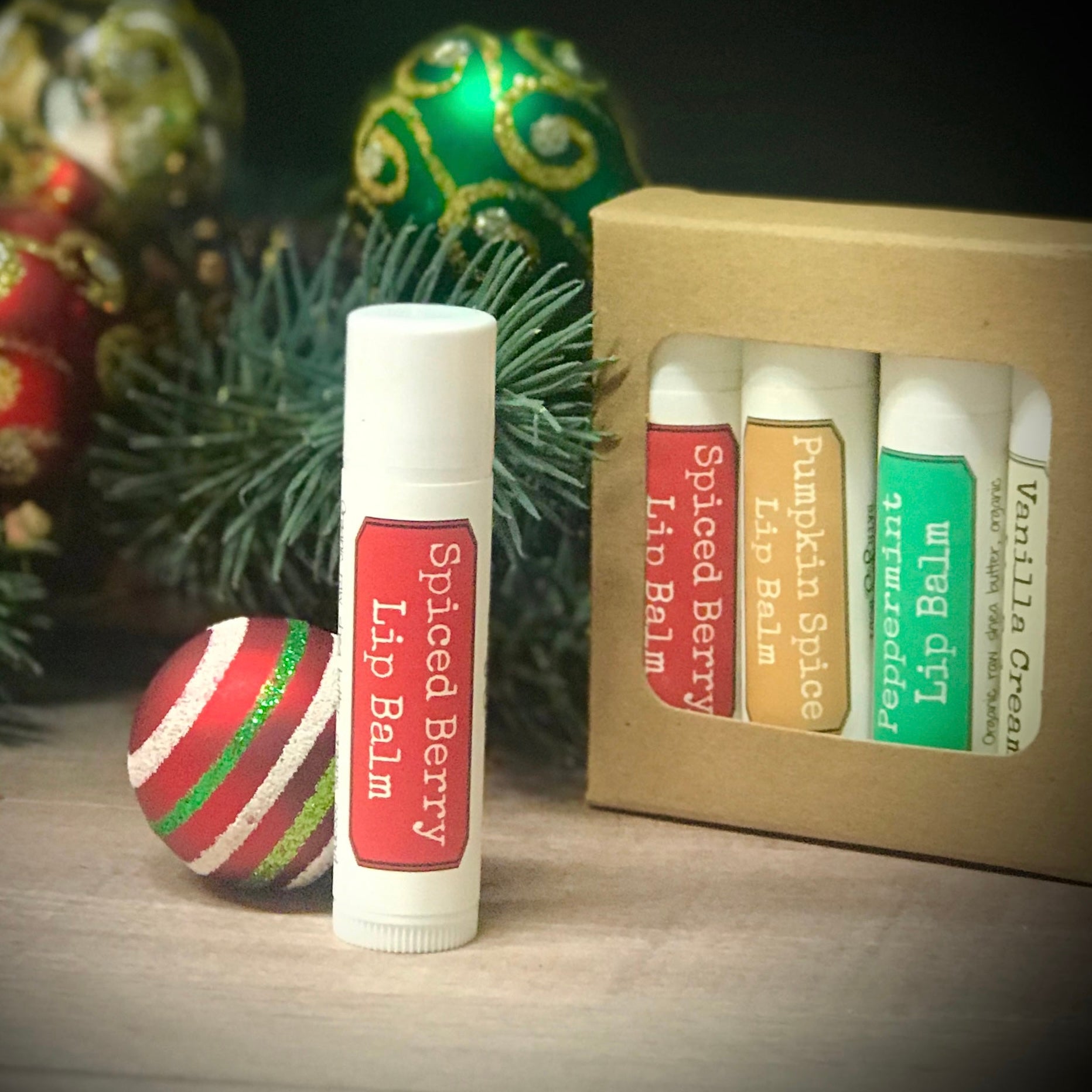 Set of 2 or 4 Lip Balms in Gift Box