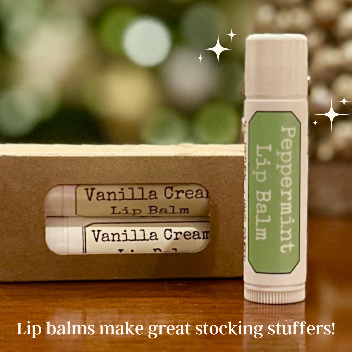 Set of 2 or 4 Lip Balms in Gift Box